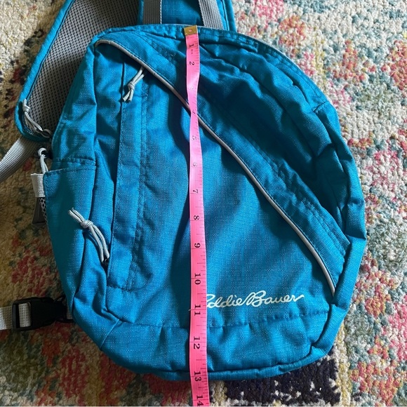 Eddie Bauer Hiking Backpack Sling Back Shoulder Bag Lightweight Blue & Gray - Picture 2 of 6